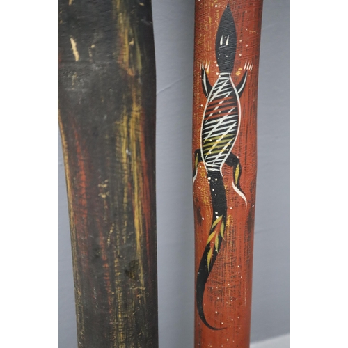 456 - Two Australian Aboriginal Didgeridoos, Longest Approx 47