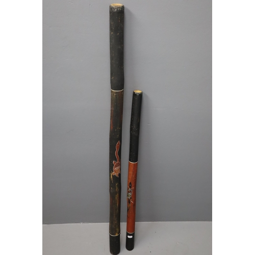 456 - Two Australian Aboriginal Didgeridoos, Longest Approx 47