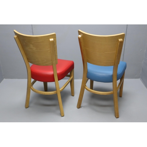 664 - Two Vintage Tesco Cafe Bentwood Oak Dining Chairs