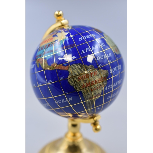 212 - Small Decorative Desktop Gem Style World Globe