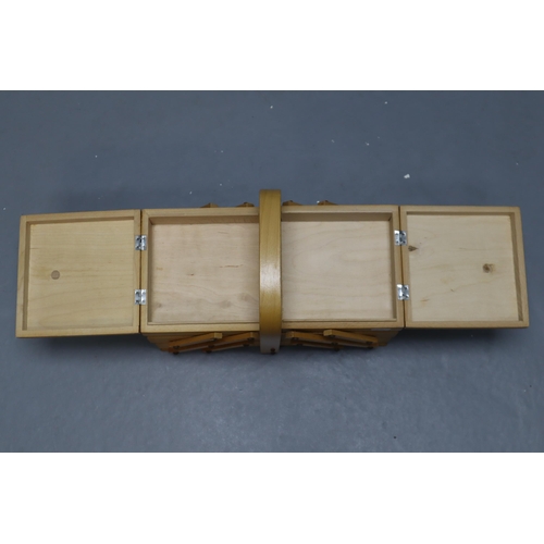 461 - Wooden Cantilever Sewing Box