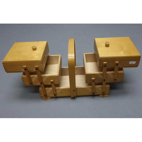 461 - Wooden Cantilever Sewing Box