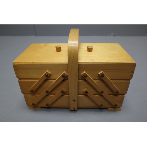 461 - Wooden Cantilever Sewing Box