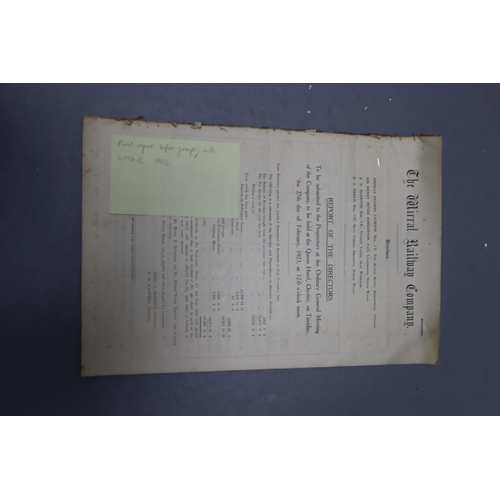 462 - Large Selection of Railway Ephemera including Prints of Engines, Directors Reports, Invoices and Muc... 