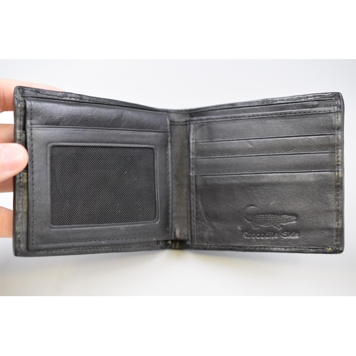 214 - Crocodile skin wallet in black in good condition