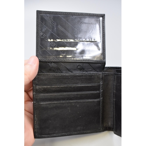 214 - Crocodile skin wallet in black in good condition