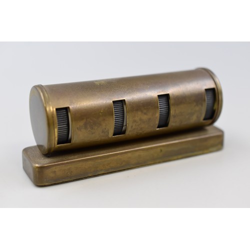 215 - A Vintage Brass Cylindrical Perpetual Desk Calendar