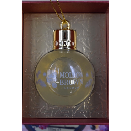 490 - Molton Brown Vintage with Elderflower festive bauble and Vintage body collection including: a do not... 