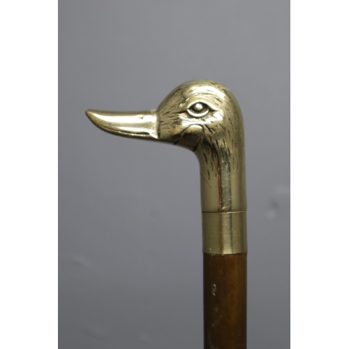 677 - Selection of Vintage Walking Sticks Including Brass Duck Head