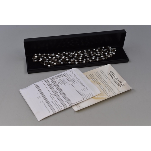 253 - Elegant Four Row Natural Pearl Garland Necklace with Certificate of authority and Purchase Paperwork... 