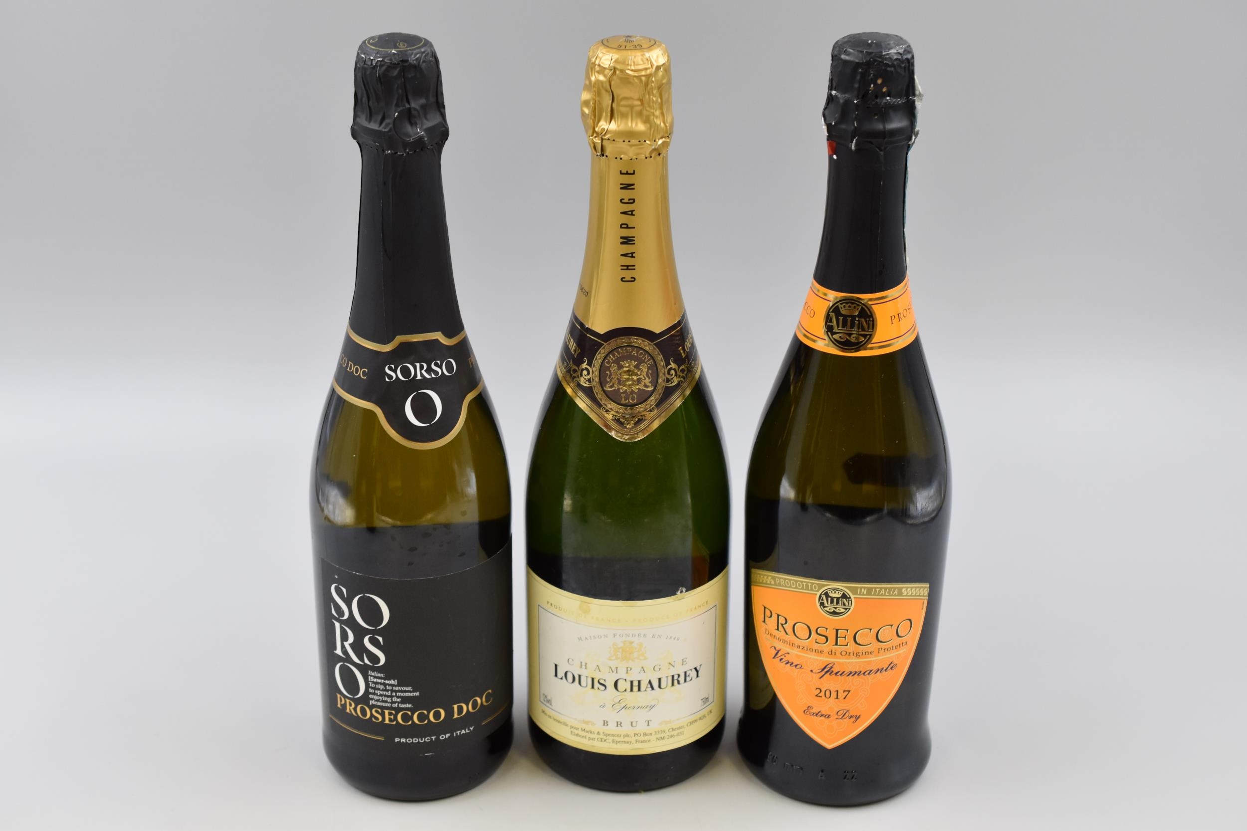 Three Sealed 75cl Bottles (Louis Chaurey Champagne & Two Bottles of ...