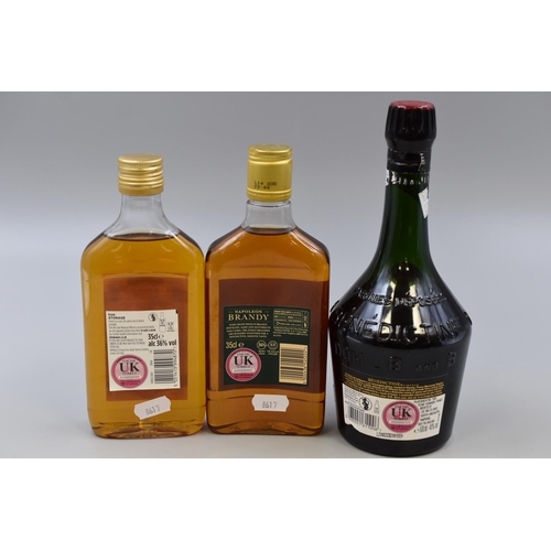 267 - Two Sealed 35cl Bottles of Napoleon Brandy and a Sealed 50cl Bottle of Benedictine