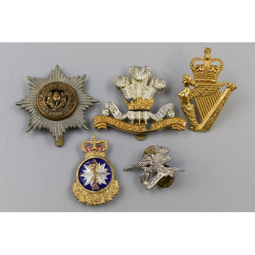 273 - Selection of 5 Military Badges including Cheshire Regiment, RAMC, Ulster Defence, Cheshire Earl of C... 