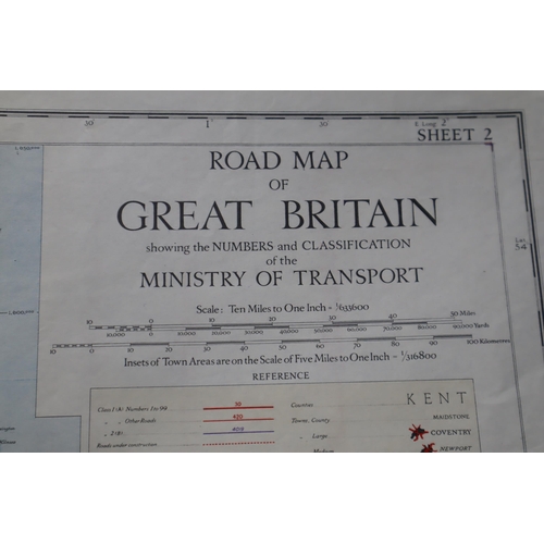 511 - Ministry of Transport Road Map of Great Britain (Circa 1950)