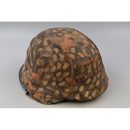 280 - A Replica German WWII SS Helmet, With Camouflage Cover