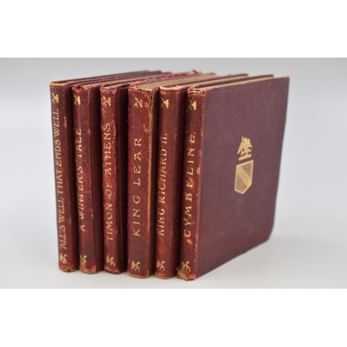 Six Antique Shakespeare Temple Soft Leather Bound Volumes