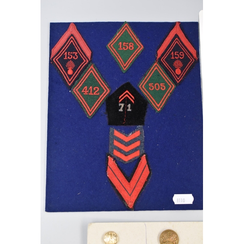 283 - Selection of Military Patches and Buttons (3 Sheets)