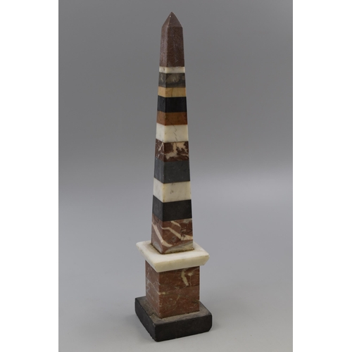 299 - A Marble Specimen Obelisk on Slate Base, Approx 13