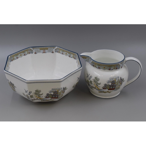 300 - Wedgwood Chinese Legend Jug and Octagonal Bowl (21cm)