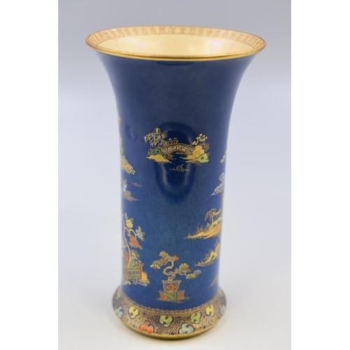 302 - A Carlton Ware Blue Royale Oriental Style Vase, Approx 8.5