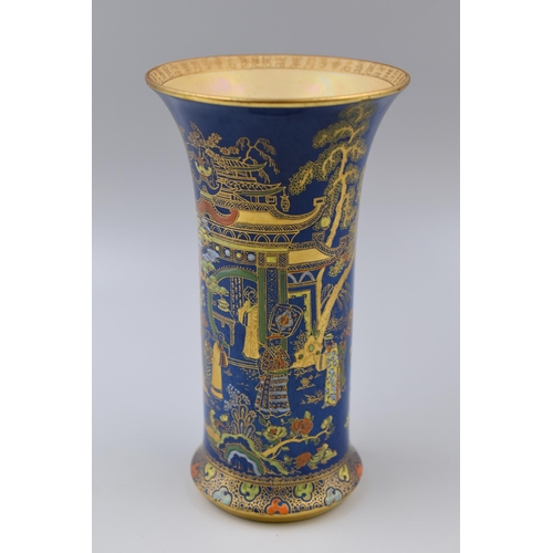 302 - A Carlton Ware Blue Royale Oriental Style Vase, Approx 8.5