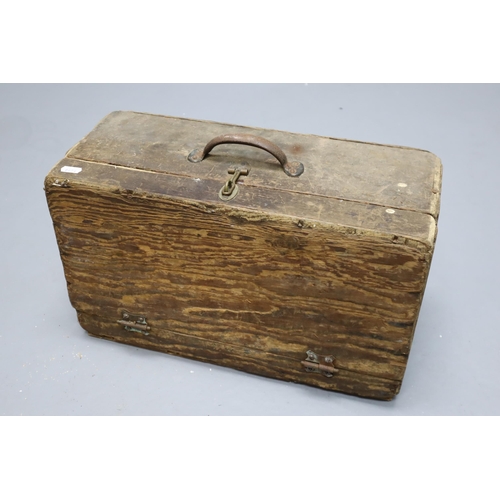 702 - Vintage Hand Made Wooden Tool Box With Two Internal Drawers complete with Contents to include Vintag... 