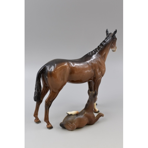 319 - A Beswick Bois Roussel Race Horse Model, With Beswick Reclining Horse (AF). Race Horse is Approx 8