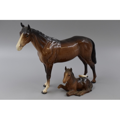 319 - A Beswick Bois Roussel Race Horse Model, With Beswick Reclining Horse (AF). Race Horse is Approx 8