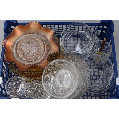 784 - Selection of Fine Quality Glass including Carnival, etched Fruit Bowls, Jug and More