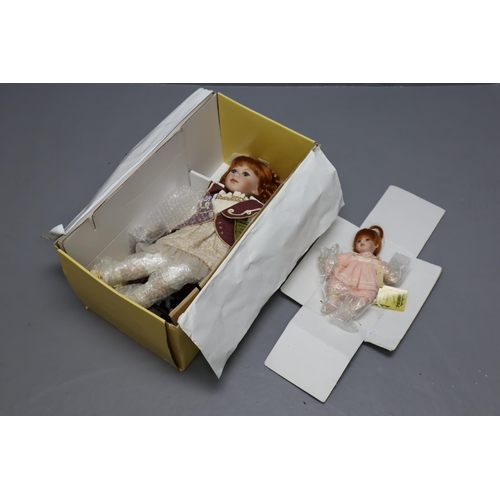 814 - As New Large Seymour Mann Connoisseur Collection Doll Complete with Complimentary Doll featuring Han... 