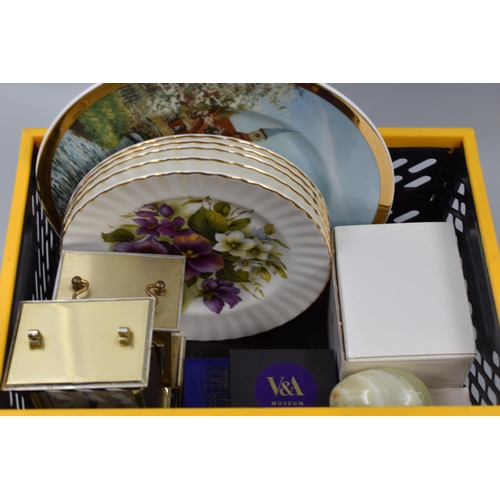 789 - A Mixed Selection To Include Collectors Plates, Boxed Spode Mug, V&A Paperweight, Onyx Egg, And ... 