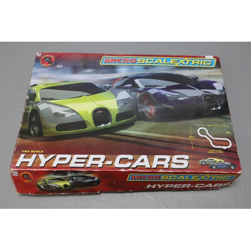 827 - Boxed Micro Scalextric Hyper-Cars Set seems to be complete