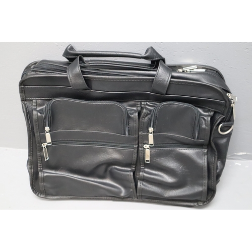 805 - Two leather attache/brief cases both measuring 15