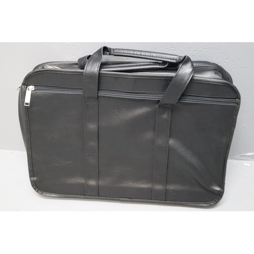 805 - Two leather attache/brief cases both measuring 15