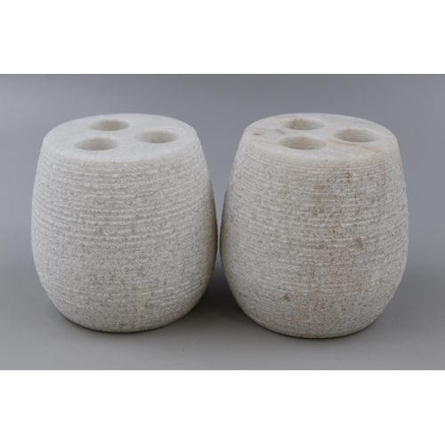 317 - A Pair of Dunelm Heavy Granite Toothbrush Holders