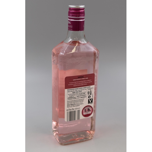 312 - A Sealed Bottle of Greyson's Triple Distilled Fruity Berry Flavours Pink Gin, 70cl