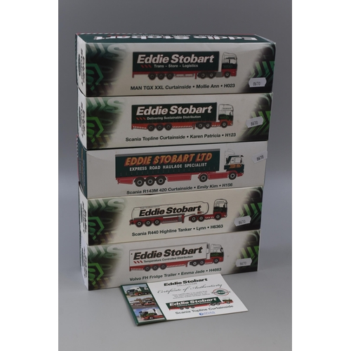 446 - Collection of Five Boxed 'Eddie Stobart' Special Edition Die-Cast Models by Atlas Editions, Scale 1:... 