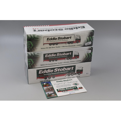 447 - Three Sealed Atlas Editions 'Eddie Stobart' Special Edition Collectors Die-Cast Models, Scale 1:76 t... 