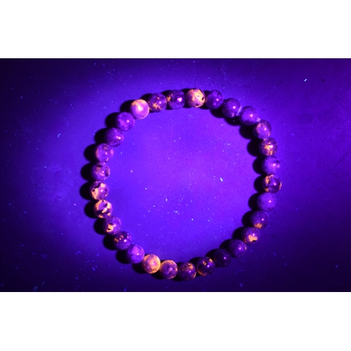 60 - Natural Yooperlite Rock Glow Stone Reiki Healing Bracelet