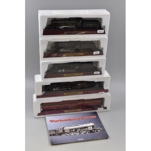 457 - Collection of Five Die-Cast Model Locomotives by Atlas Editions to Include, DR 05 Class, OBB 214 Cla... 