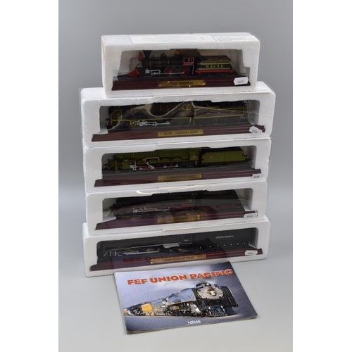 458 - Collection of Five Die-Cast Model Locomotives by Atlas Editions to Include, PLM Mountain Class, Paci... 