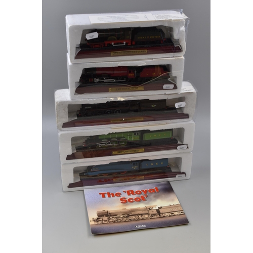 460 - Collection of Five Die-Cast Model Locomotives by Atlas Editions to Include, Mallard A4 Class, Flying... 