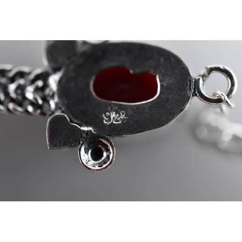 77 - Silver 925 Mozambique Garnet Gemstone Pendant Necklace