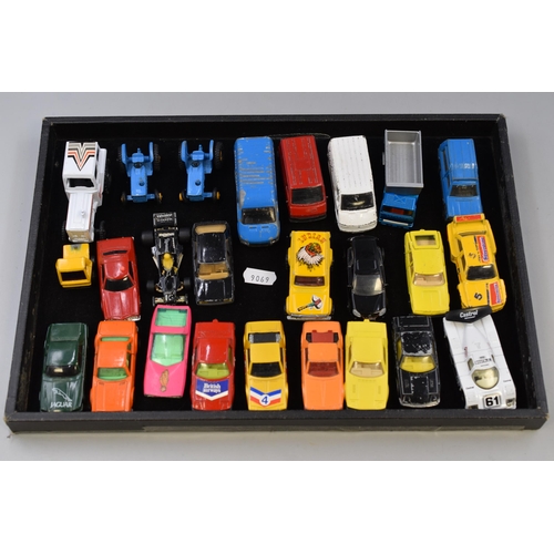 465 - A Large Selection of Die Cast Playworn Model Cars To Include Corgi, Matchbox, Lledo, And More