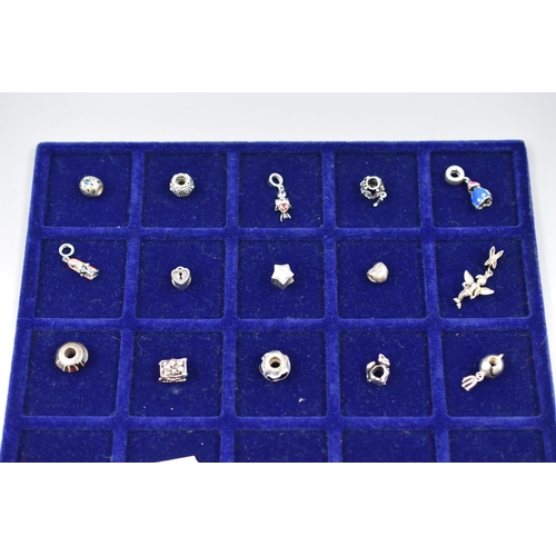 82 - Thirty-four Modern Silver Charms including: Disney Charms, Rhona Sutton Charms and more