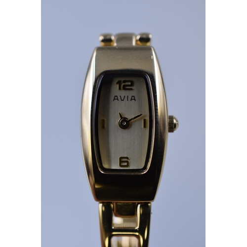 104 - Womens Gold Tone Avia watch comes in original box