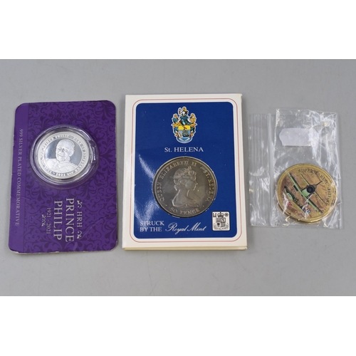 132 - 1984 Prince Andrew Commemorative Coins and Prince Philip Commemorative Coin In Blister Pack With Col... 