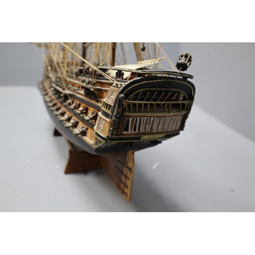 140 - HMS Superb Bellona Class Ship of The Line Model with Stand (34