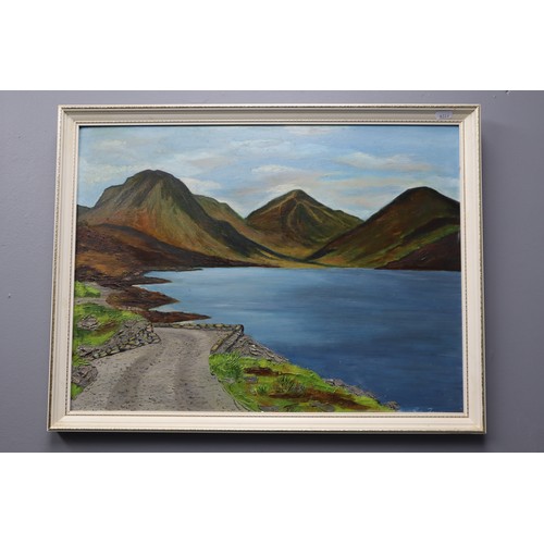 814 - Two Framed Oil on Board paintings Depicting Lake and Mountain Scenes by Unknown artist, one is signe... 