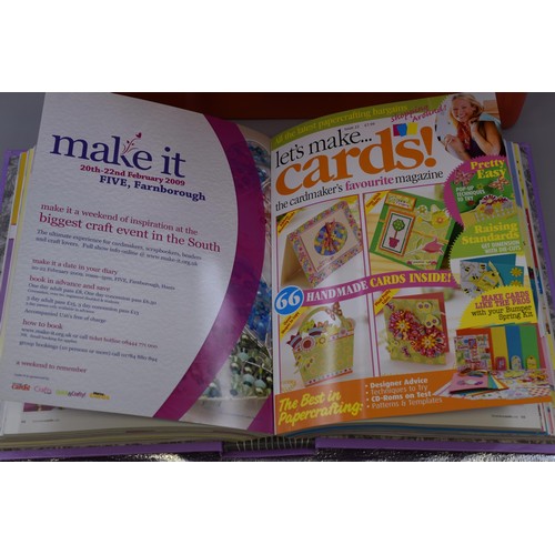 826 - Mixed Collection of Crafting and Knitting items to include Four Bindersof lets make cards magazines,... 